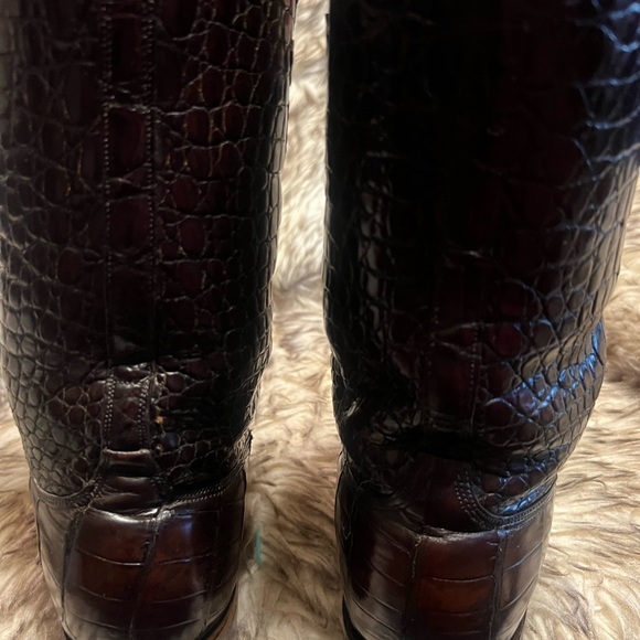 Lucchese Mahogany Full Caiman Gator western cowboy Boots - Picture 11 of 16
